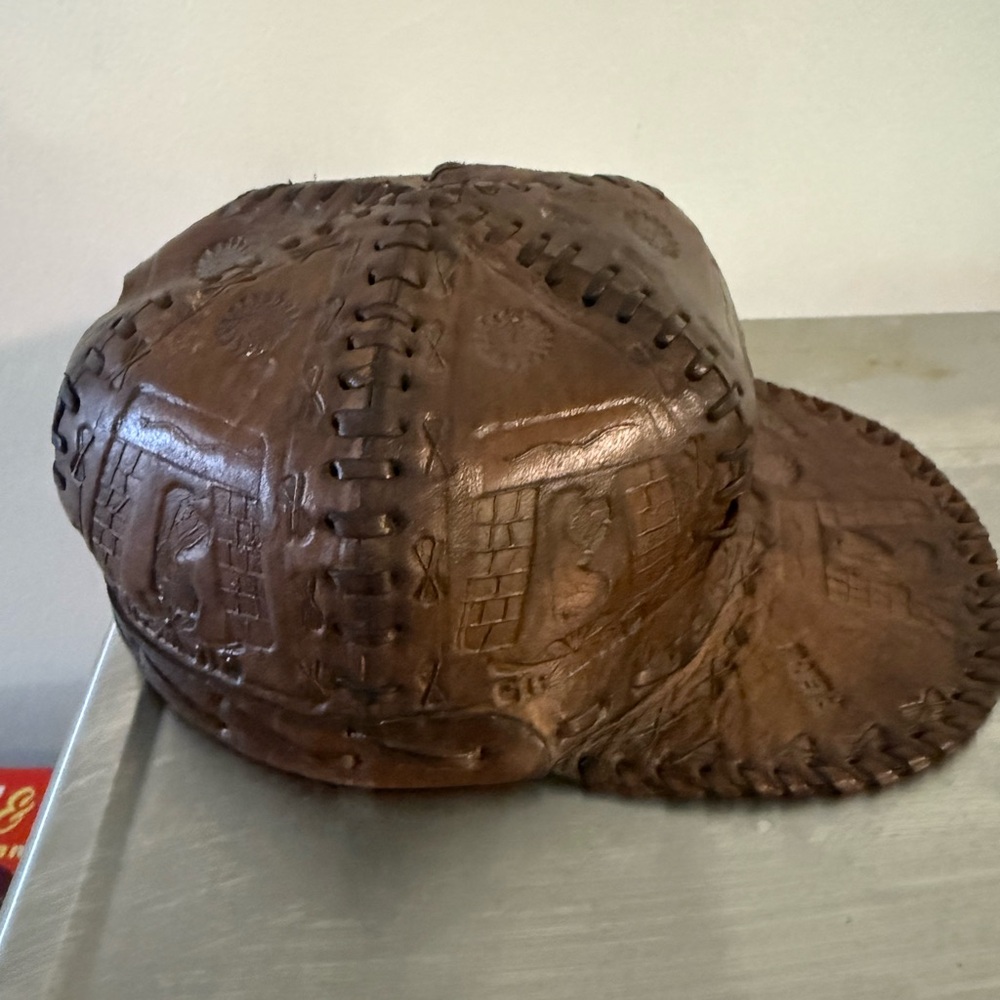 Brown Leather Cap